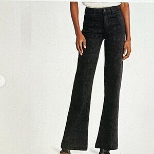 PAIGE Leenah Black Laser Floral Bootcut Jeans Women’s Size 31